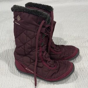 Columbia Minx III Women's Burgundy Quilted Waterproof Winter Boots